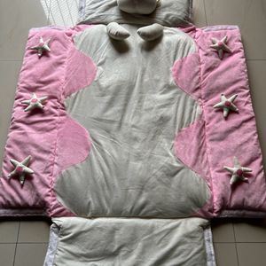 Baby Soft Bed For 0-5 Months And Free 3 Frocks