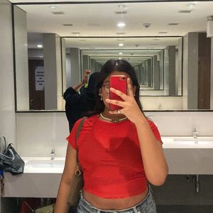 Red Mesh Top