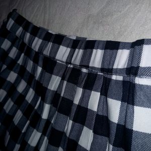 Black White Check Skirt