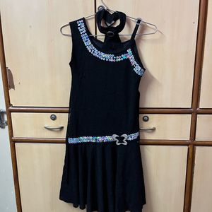 Black Colour Midi Frock For Girls