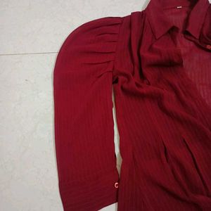 Maroon Color Deginer Shirt For Women