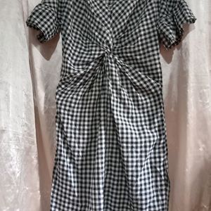 Black N White Check Dress