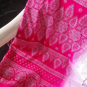 Pink Cotton  Saree