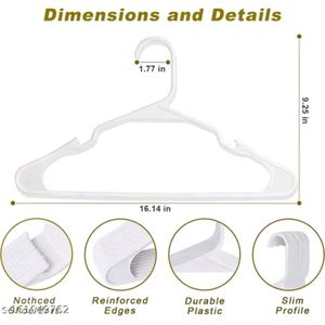 Plastic Cloth Hangers Set Of 12 White