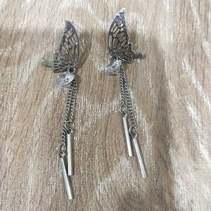 Combo Of 2 Silver Earrings Butterfly