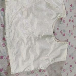 Round Neck 36 Bust Off White Blouse