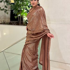 Coffee Brown Georgette Saree