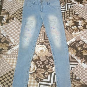 A One Time Used Jeans Top Set