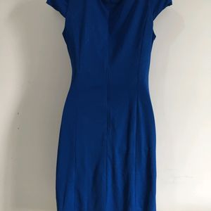 Royal Blue Ruched Sleeveless Dress