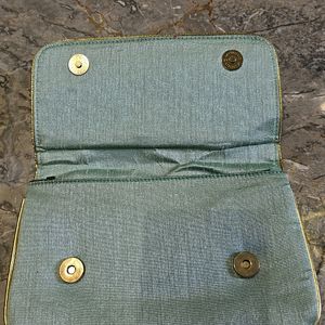 Embellished Work Sea Green Clutch