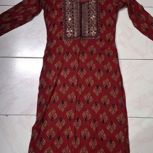 Red Kurta And Pant