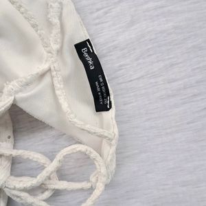 Bershka Corset Detail Broderie Top