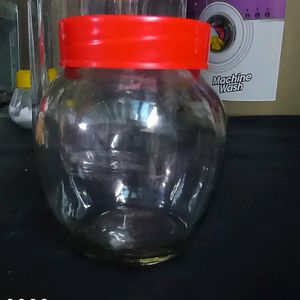 five small glass jar , container one big glas