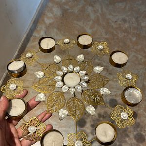 Diwali Golden Candle Stand