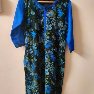 Blue Flower print kurti