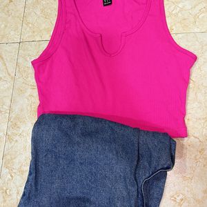 SHEIN HOT PINK TANK TOP NEW