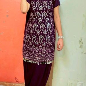Purple Colour Patiyala Suit Salwar For Women