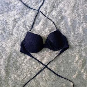 Branded Knotted And Padded Schiffli Bikini