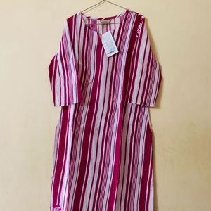 Vertical Strips Design Kurta Set For Women