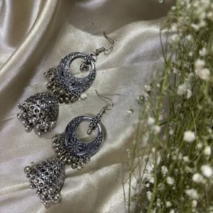 Silver Jhumkas