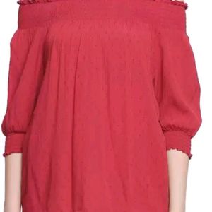 Stylish Off Shoulder  Marron Top