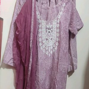 Light Purple💜 Plazo Salwar Suit With Dupatta