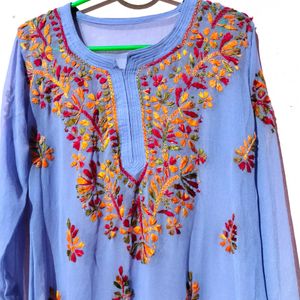 Lavendar Chicken Georgette Kurti