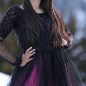 Pink Black Heavy Gown