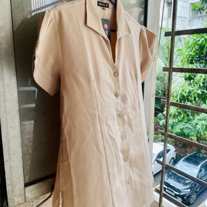 Peach Old Money Shirt With Puffed Sleeves