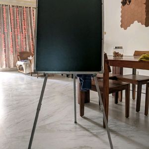 6 Feet. 3 Leg Metal Stand with White & Black Board