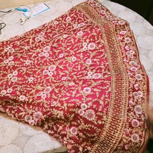 Cherry Pink Heavy Handworked Lahenga