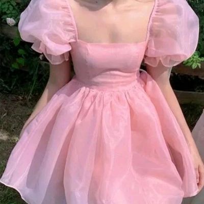 Pink Puffy Short Dress