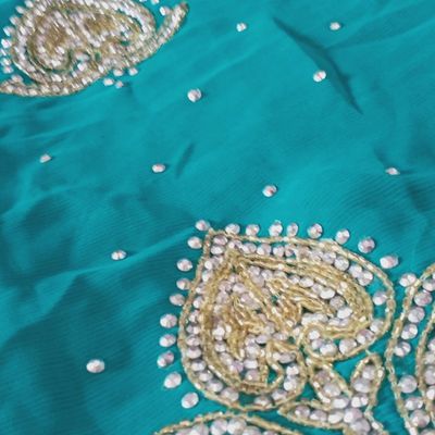 Morpankhi : Blockprint Saree – Gray and Green Store