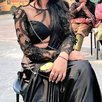 Black Net Saree Blouse 157BL107