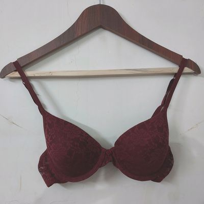 Bra, Padded Bra Maroon Color