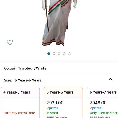 Try Colour National Hero Costume Bharat Mata Dress, For annual function at  Rs 160 in New Delhi