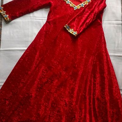 Women's Multicolor Ethnic Motif Printed Velvet Suits & Dress Materials