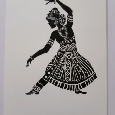 Target Publications Kuchipudi Dance Mandala Art | Classical Dance Painting  | Modern Art Wooden Frame | Pen Sketch Drawing | Portrait Painting for  Wall, Living Room, Bedroom, Office, Home | 13 x