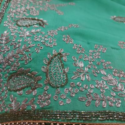 Georgette Suit Stitched with Pittan work. – Zari Jaipur