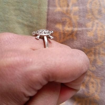 Diamond Studded Tortoise Ring Jewelry in Pure Silver – OM POOJA SHOP –  ompoojashop