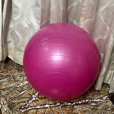 Yoga, A Big Pink Gym/yoga Ball, Will Send Deflated