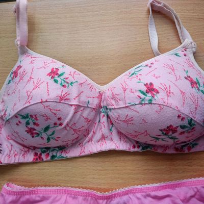 Briefs, Romantic Set Rose Pink Pretty Bra And Brief