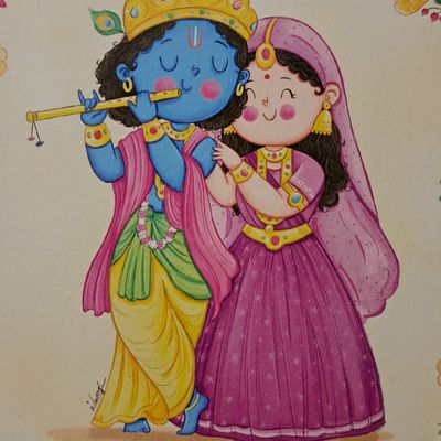 On Paper Ribbon Krishna Drawing at Rs 650 in Hardoi | ID: 27185528112