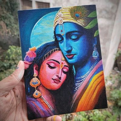 Artwork Radha Krishna Canvas Painting Freeup