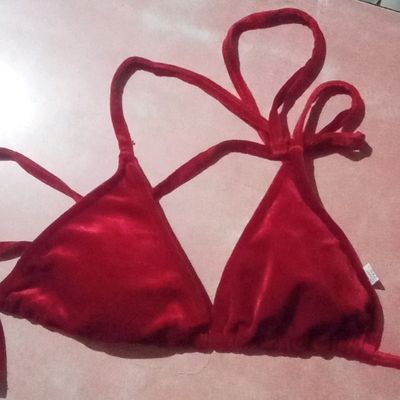 Bra, Sexy Red Velvet Beach Bikni