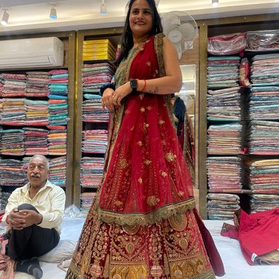 Orange Banarasi Silk Lehenga Choli