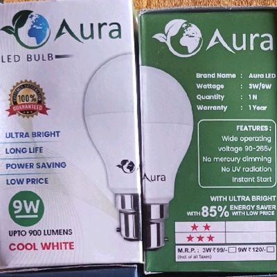 Lamps Lights Combo Of Two Aura 9W LED Bulbs Freeup