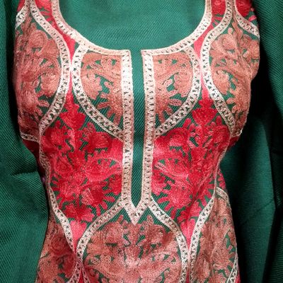 Kashmiri Work Prints Pure Cotton Suitsn Dress Material For Women