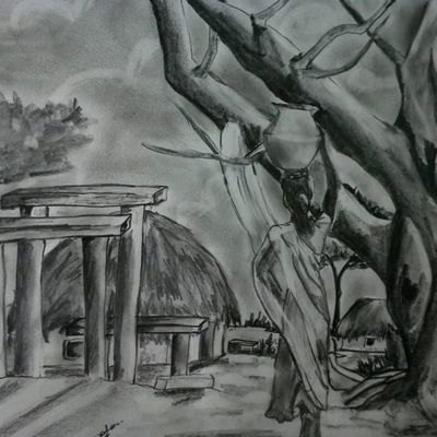 Scenery Drawing | Pencil Drawing - YouTube