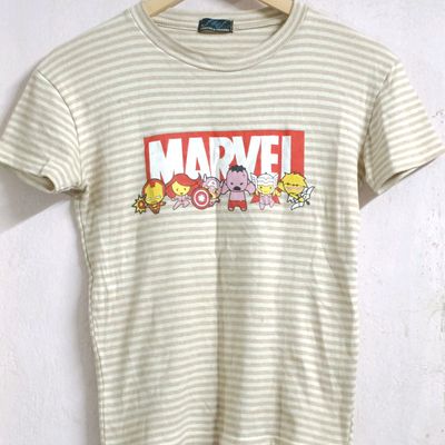 Buy Sporto Marvel Logo Print White Cotton T-Shirt for Men (Modern Slim Fit)  at Amazon.in